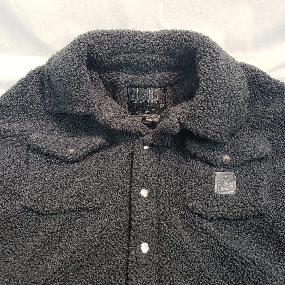 Dixxon Flannel Company Hyna Sherpa Jacket‎ Mens Size M Charcoal Grey Plaid Lined